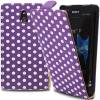 Sony Xperia P LT22i Δερμάτινη Θήκη Flip Μωβ με βούλες Sony Xperia P LT22i Δερμάτινη Θήκη Flip Μωβ με βούλες